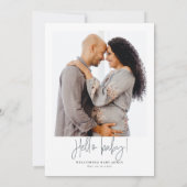 Invitation EMERY | Elégant Baby shower Hello Slate Blue (Dos)