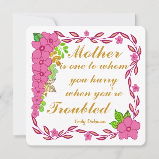 Invitation Emily Dickinson cite Mère (Devant)