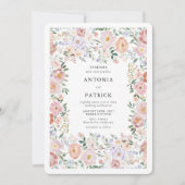 Invitation EMMA Aquarelle rose Mariage floral (Devant)