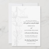 Invitation Emma Elegant Cross & Doses Mariage catholique (Devant)