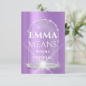 Invitation Emma Nom Signifiant Diamant Anniversaire Violet (Debout devant)