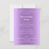 Invitation Emma Nom Signifiant Diamant Anniversaire Violet (Dos)