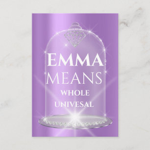 Invitation Emma Nom Signifiant Diamant Anniversaire Violet
