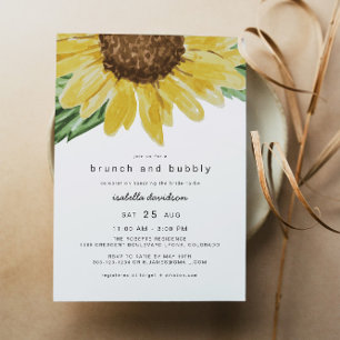 Invitation EMMA Rustic Sunflower Bridal Brunch + Bubbly
