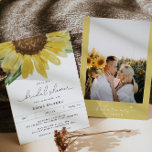 Invitation EMMA Rustic Sunflower Floral Fête des mariées de p<br><div class="desc">Cette invitation à la douche nuptiale comporte un tournesol rustique aquarelle avec une police manuscrite naturelle. Utilisez ce modèle pour modifier la plupart des termes pour répondre aux besoins de votre événement et ajouter votre propre photo à l'arrière pour une touche personnelle. Cette invitation est parfaite pour votre douche nuptiale...</div>