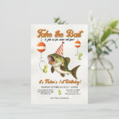 Invitation Emmenez la fête d'anniversaire de pêche à l'appât (Debout devant)