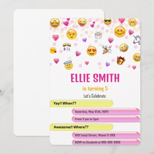 Invitation Emoji (Devant / Derrière)