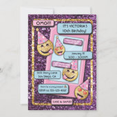 Invitation Emoji Anniversaire Cellule Téléphone SMS invitatio (Devant)