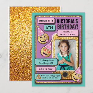 Invitation Emoji Anniversaire Cellule Téléphone SMS invitatio