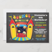 Invitation Emoji Chalkboard Bounce House fête d'anniversaire (Devant)