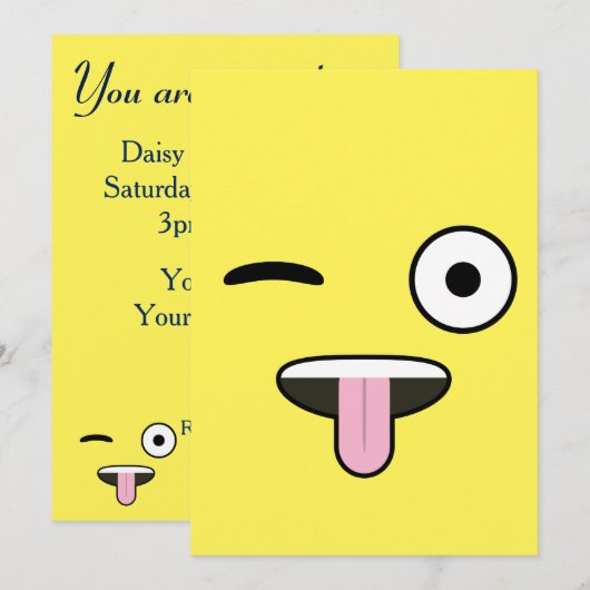 Invitation Emoji de la langue (Devant / Derrière)