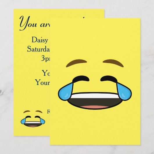 Invitation Emoji riant (Devant / Derrière)