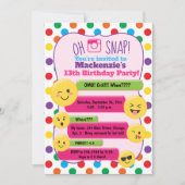 Invitation Emoji Texting Multi-Color Girl'Ado d'anniversaire (Devant)