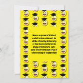 Invitation Emoticon Wild Face mignon fête de graduation (Dos)