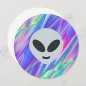 Invitation émoticône alien (Devant / Derrière)