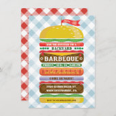 Invitation empilée de partie d'hamburger (Devant / Derrière)