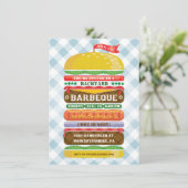 Invitation empilée de partie d'hamburger (Debout devant)