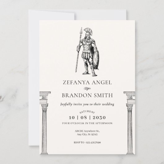 Invitation Empire de soldat grec ancien (Devant)