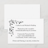 Invitation Emplacement de réception de mariage délicat floral (Devant / Derrière)