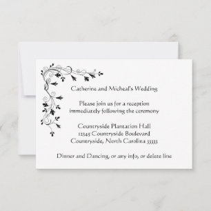Invitation Emplacement de réception de mariage délicat floral
