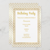 INVITATION EMPLACEMENT EN OR MÉTALLIQUE FIXÉ ANNIVERSAIRE (Devant / Derrière)