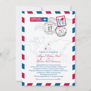 Invitation Emplacements mondiaux de courrier   Mariage