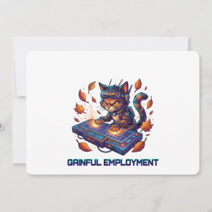 Invitation Emploi Lucratif Mignon Chat Cyberpunk Joueur Trava