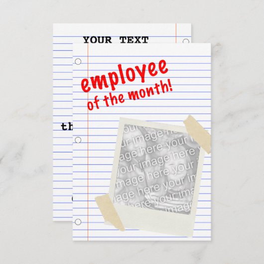 Invitation employé du mois (Devant / Derrière)