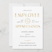 Invitation Employee Appreciation White & Gold Logo Business (Devant)