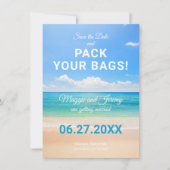 Invitation Emportez vos sacs Destination Mariage Enregistrer  (Devant)