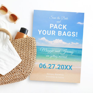 Invitation Emportez vos sacs Destination Mariage Enregistrer