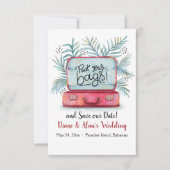 Invitation Emposez vos sacs Enregistrer la date de l'annonce (Devant)