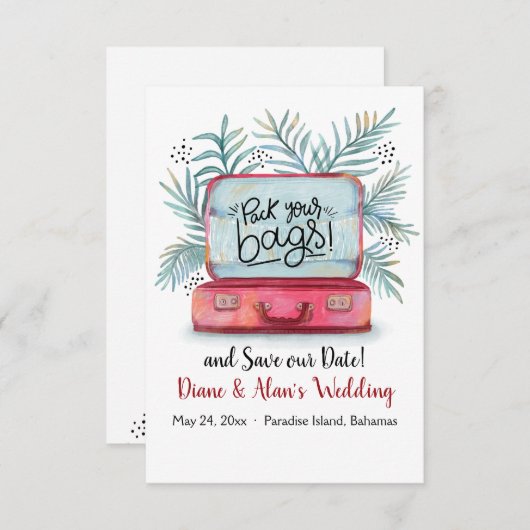 Invitation Emposez vos sacs Enregistrer la date de l'annonce (Devant / Derrière)