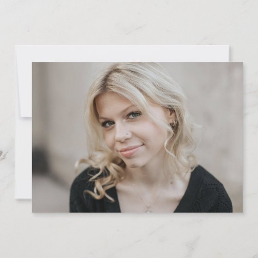 Invitation Empreinte Bleue et Or Élégante (Photo Retour) (Dos)