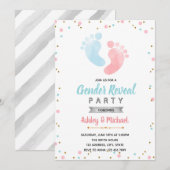 Invitation Empreinte de bébé sexe révéler la fête (Devant / Derrière)
