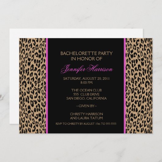Invitation Empreinte de léopard (Devant / Derrière)