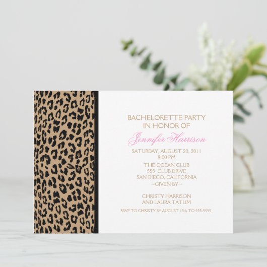 Invitation Empreinte de léopard (Debout devant)