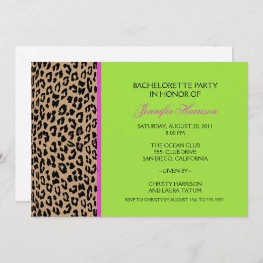 Invitation Empreinte de léopard (Devant / Derrière)