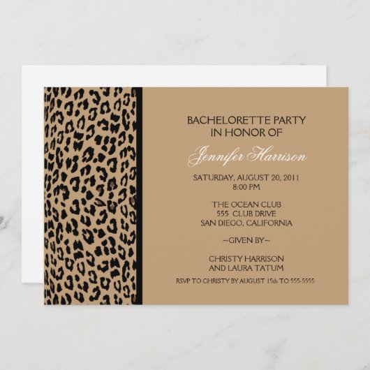 Invitation Empreinte de léopard (Devant / Derrière)