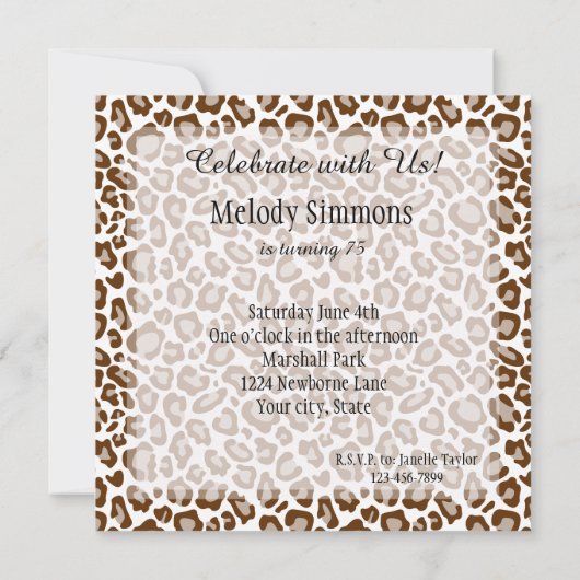 Invitation Empreinte de léopard (Dos)
