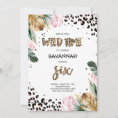 Invitation Empreinte de léopard 6e anniversaire Safari Jungle (Devant)