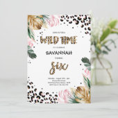 Invitation Empreinte de léopard 6e anniversaire Safari Jungle (Debout devant)