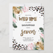 Invitation Empreinte de léopard 7e anniversaire Safari Jungle (Devant)