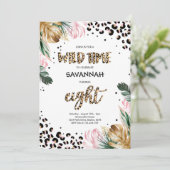 Invitation Empreinte de léopard 8e anniversaire Safari Jungle (Debout devant)