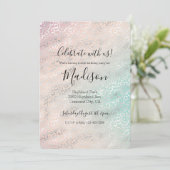 Invitation Empreinte de léopard Argent Fille Peach Aqua Tie D (Debout devant)