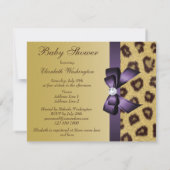 Invitation Empreinte de léopard, Baby shower à mâchoires (Dos)