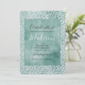 Invitation Empreinte de léopard blanc à la menthe (Debout devant)