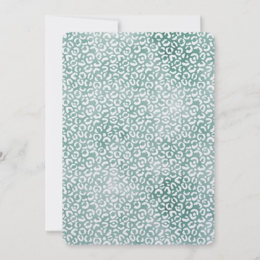 Invitation Empreinte de léopard blanc à la menthe (Dos)
