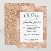 Invitation Empreinte de léopard blanc Rose Peach (Devant / Derrière)