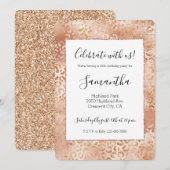 Invitation Empreinte de léopard blanc Rose Peach (Devant / Derrière)